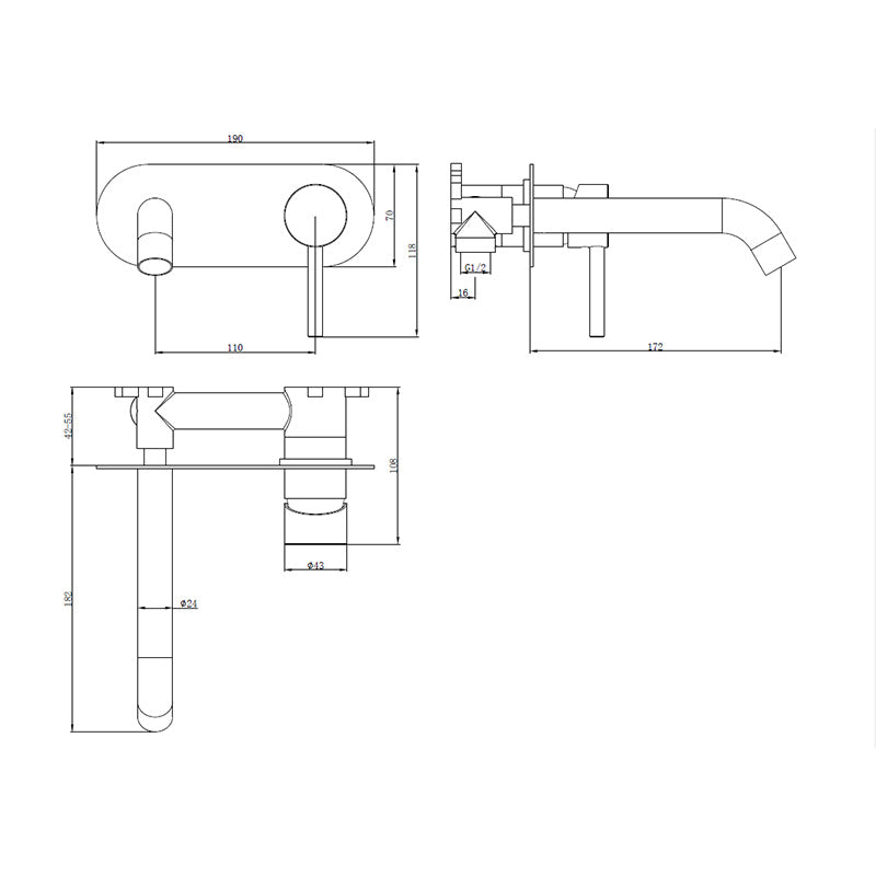 Tailored Bathrooms TB+ Redondo Round Wall Mounted ECO Control/Cold Water Start Basin Mixer (4 colours) - Brand New Bathrooms