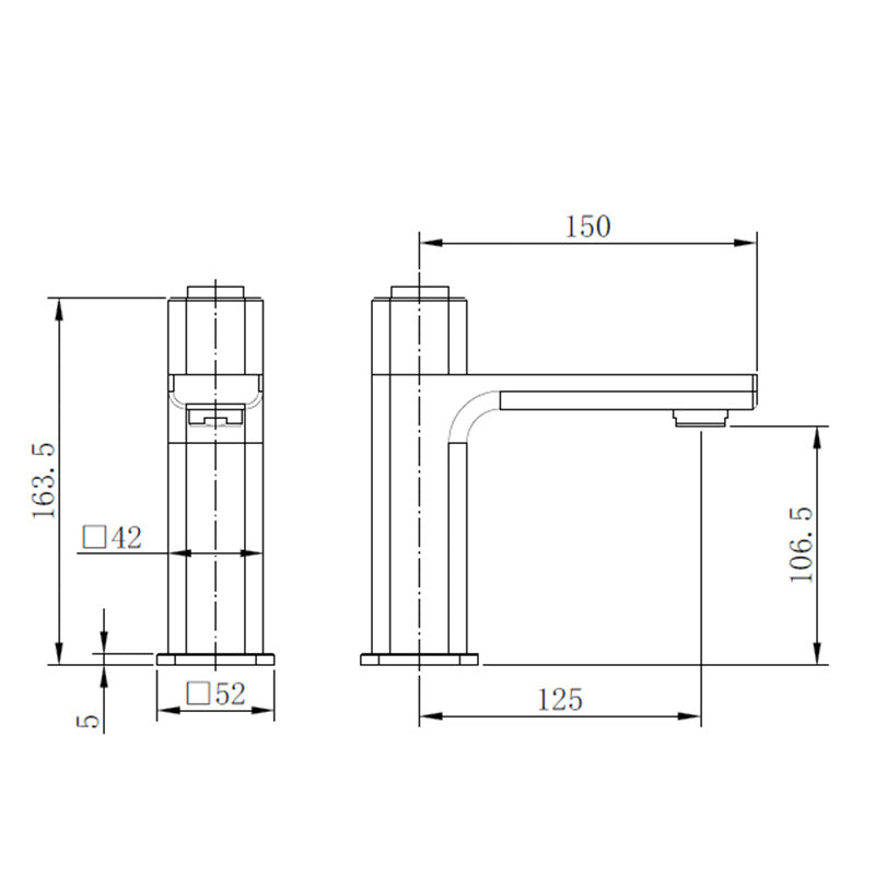 Tailored Bathrooms TB+ Quadrado Square Push Button Basin Mixer (3 colours) - Brand New Bathrooms