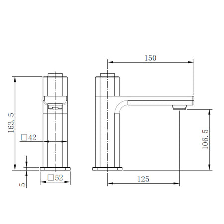 Tailored Bathrooms TB+ Quadrado Square Push Button Basin Mixer (3 colours) - Brand New Bathrooms