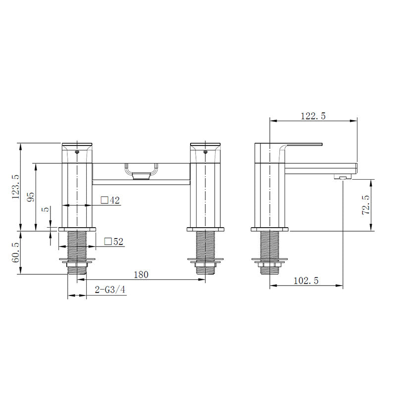 Tailored Bathrooms TB+ Quadrado Square Bath Filler (3 colours) - Brand New Bathrooms