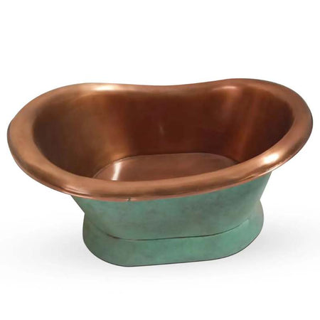 Coppersmith Creations Slanting Base Copper Tub Style Sink Antique (1 size, Blue-Green) - Brandnew Bathroom
