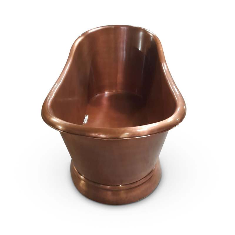 Coppersmith Creations Smooth Single Slipper Pedestal Bathtub (2 size, Copper) - Brandnew Bathroom