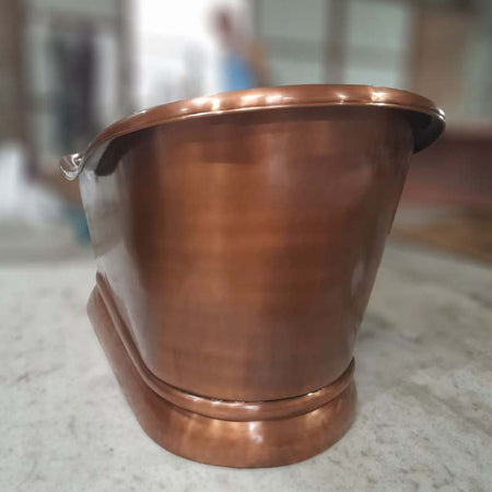 Coppersmith Creations Smooth Single Slipper Pedestal Bathtub (2 size, Copper) - Brandnew Bathroom