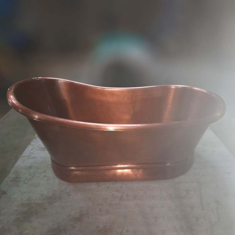 Coppersmith Creations Smooth Single Slipper Pedestal Bathtub (2 size, Copper) - Brandnew Bathroom