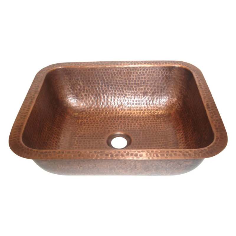 Coppersmith Creations Rectangular Hammered Copper Sink (1 sizes, Copper) - Brandnew Bathroom