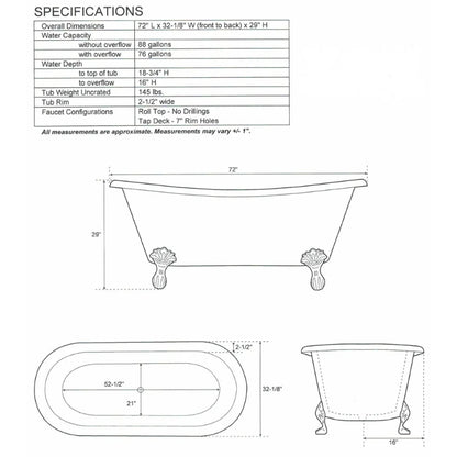 Coppersmith Creations Copper Clawfoot Bathtub Nickel Inside (1 size, Copper Finish) - Brand New Bathrooms