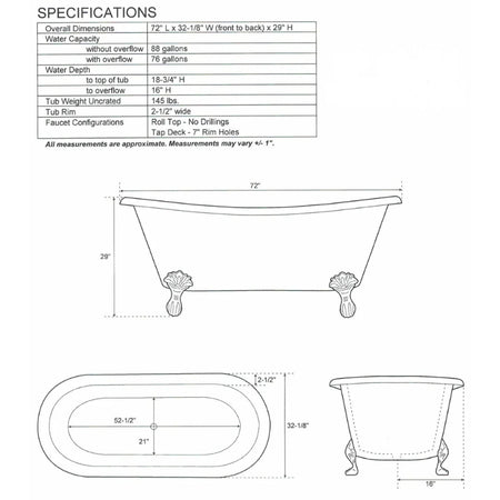 Coppersmith Creations Copper Clawfoot Bathtub Nickel Inside (1 size, Copper Finish) - Brand New Bathrooms