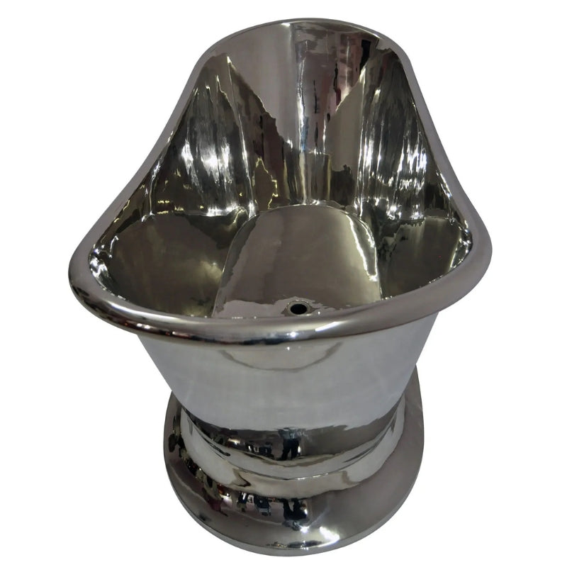 Coppersmith Creations Curved Pedestal Copper Bathtub (1 size, Nickel) - Brand New Bathrooms