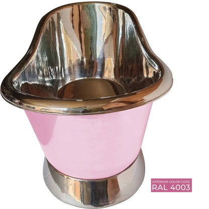 Coppersmith Creations Slanting Base Copper Bathtub (1 size, Nickel Interior, Heather Violet Exterior) - Brand New Bathrooms