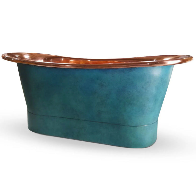 Coppersmith Creations Straight Base Copper Bathtub (1 size, Polished Copper Interior, Patina Exterior) - Brand New Bathrooms