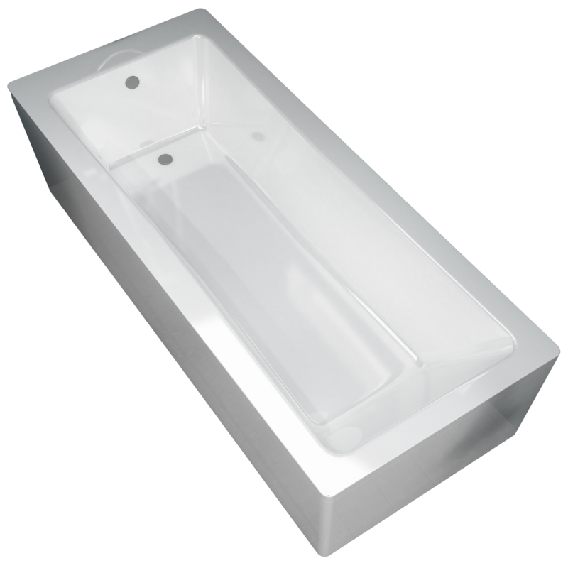 Tailored Bathrooms Plumb Essentials Portofino Single Ended Square Bath with Leg Set (1 size, Matt White) - Brand New Bathrooms