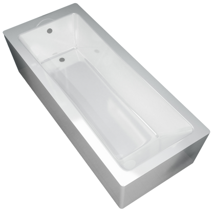 Tailored Bathrooms Plumb Essentials Portofino Single Ended Square Bath with Leg Set (1 size, Matt White) - Brand New Bathrooms