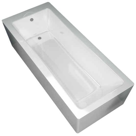 Tailored Bathrooms Plumb Essentials Portofino Single Ended Square Bath with Leg Set (1 size, Matt White) - Brand New Bathrooms