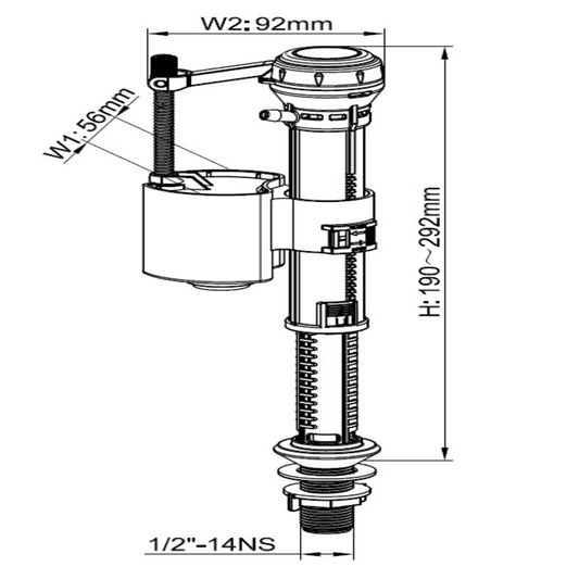 Tailored Bathrooms Bottom Fill Valve (1 size, Brass)