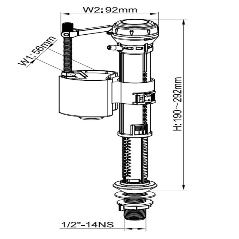 Tailored Bathrooms Bottom Fill Valve (1 size, Brass)