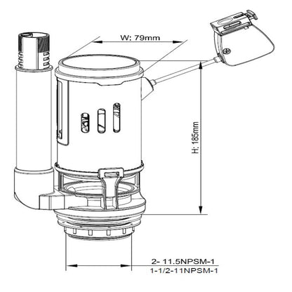 Tailored Bathrooms WC Dual Flush Valve - Brand New Bathrooms