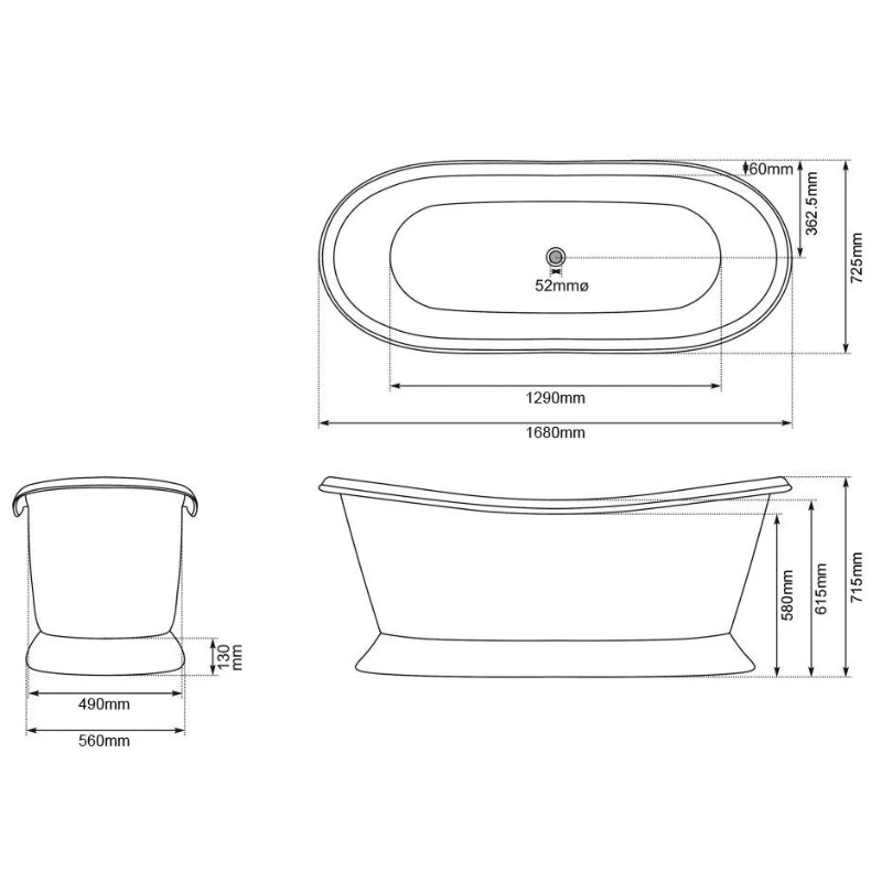 Coppersmith Creations Slanting Base Copper Bathtub (1 size, Nickel Interior, Heather Violet Exterior) - Brand New Bathrooms