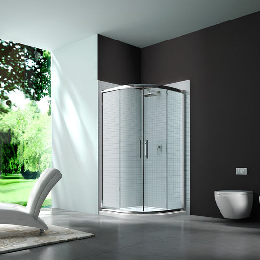 Merlyn 6 Series | Double Door Quadrant Shower Enclosure (3 sizes, Chrome)
