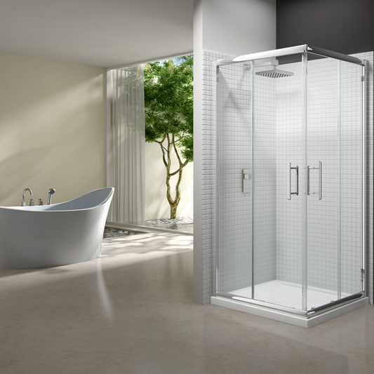 Merlyn 6 Series | Corner Shower Enclosure (2 sizes, Chrome)
