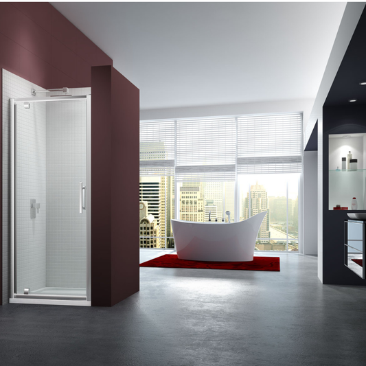 Merlyn 6 Series | Pivot Shower Door (4 sizes, Chrome)