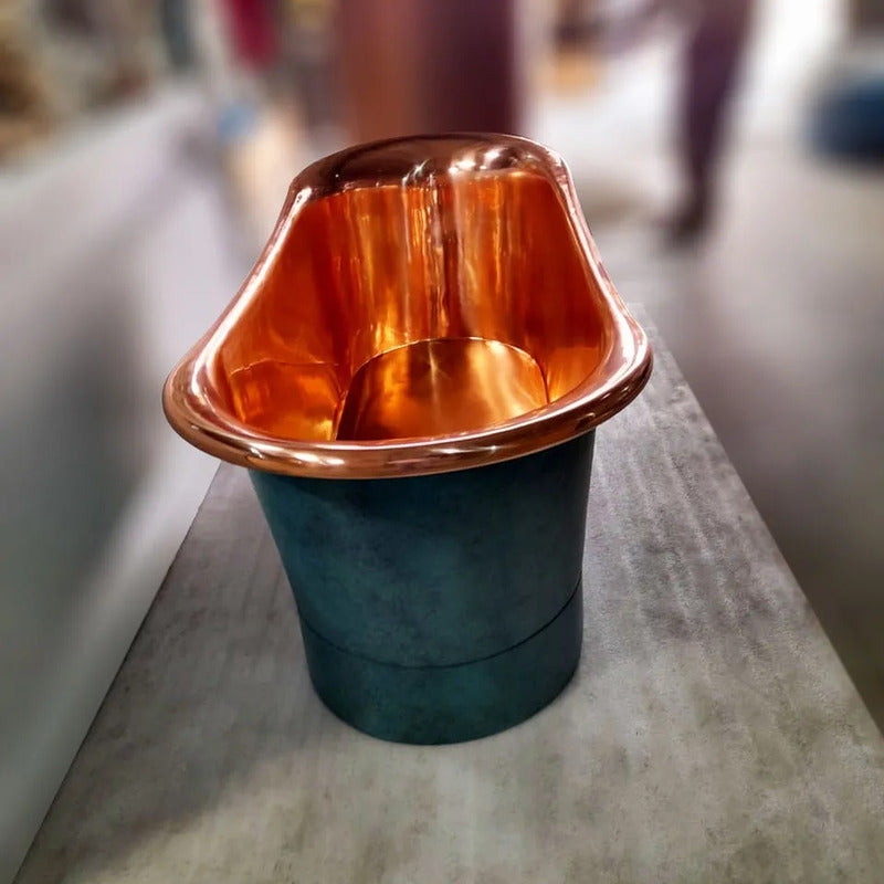 Coppersmith Creations Straight Base Copper Bathtub (1 size, Polished Copper Interior, Patina Exterior) - Brand New Bathrooms