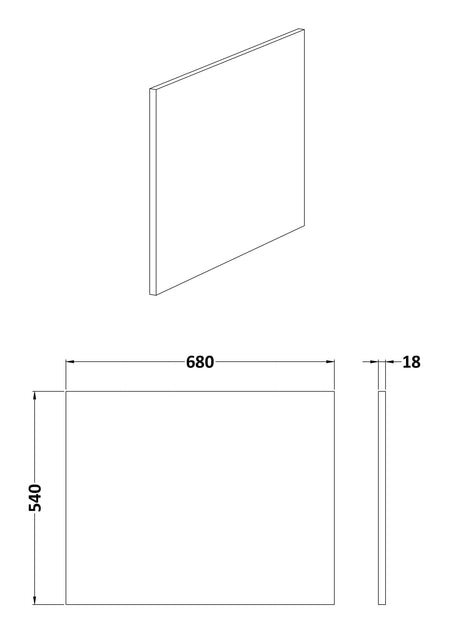 Nuie Fusion Shower Bath End Panel 700mm (White) - Brandnew Bathroom