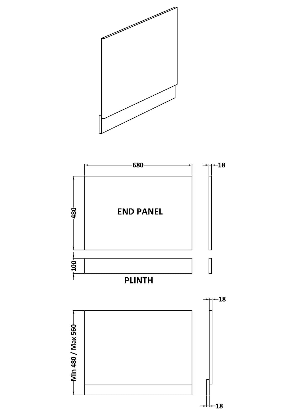 Nuie Straight Bath Front Panel & Plinth (5 sizes, Green) - Brandnew Bathroom