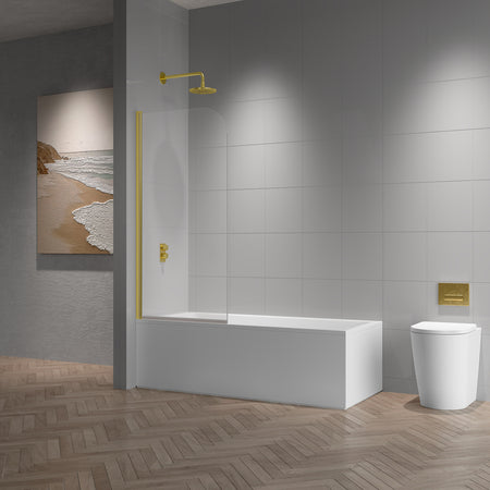 Tailored Bathrooms TI6 Hinged Bath Screen (1 size, 3 colours) - Brand New Bathrooms