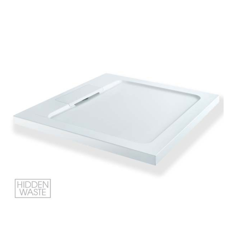 MX Expressions Flat Top Square Hidden Waste Low Profile Shower Tray (3 sizes) - Brand New Bathrooms