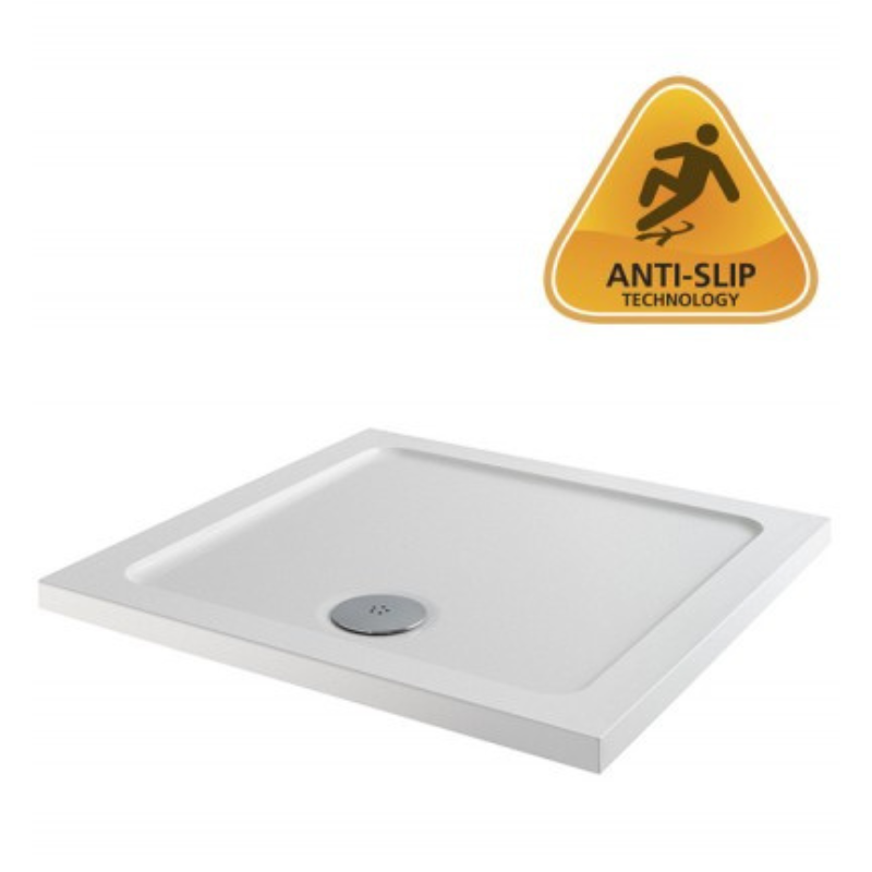 MX Elements Flat Top Square ABS Stone Shower Tray (7 sizes) (Anti-Slip options available) - Brand New Bathrooms