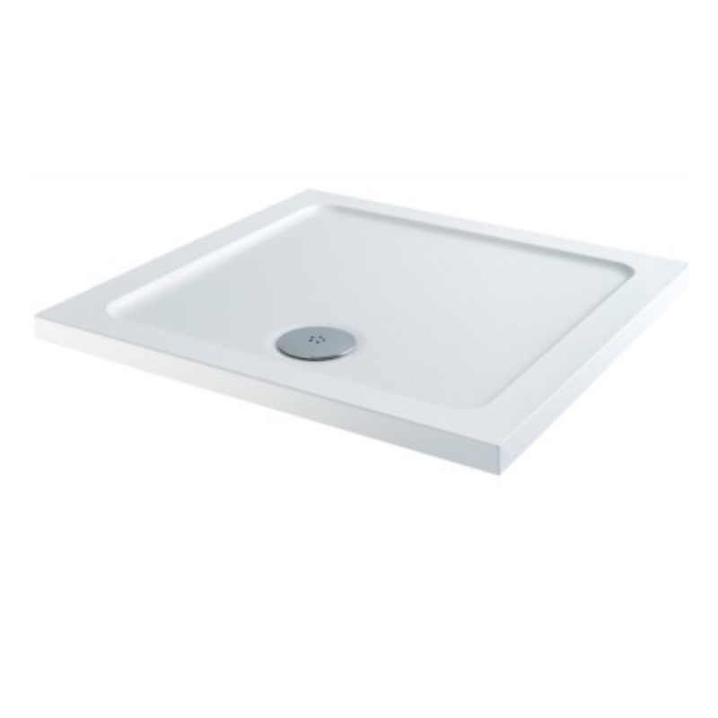 MX Elements Flat Top Square ABS Stone Shower Tray (7 sizes) (Anti-Slip options available) - Brand New Bathrooms