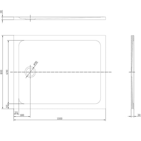 Tailored Bathrooms Gelcoat Stone Resin Rectangle Low Profile Shower Tray (8 sizes, White) - Brand New Bathrooms