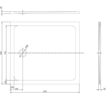 Tailored Bathrooms Gelcoat Stone Resin Rectangle Low Profile Shower Tray (8 sizes, White) - Brand New Bathrooms