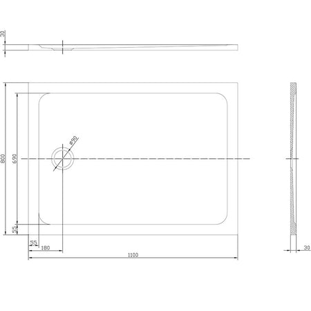 Tailored Bathrooms Gelcoat Stone Resin Rectangle Low Profile Shower Tray (8 sizes, White) - Brand New Bathrooms
