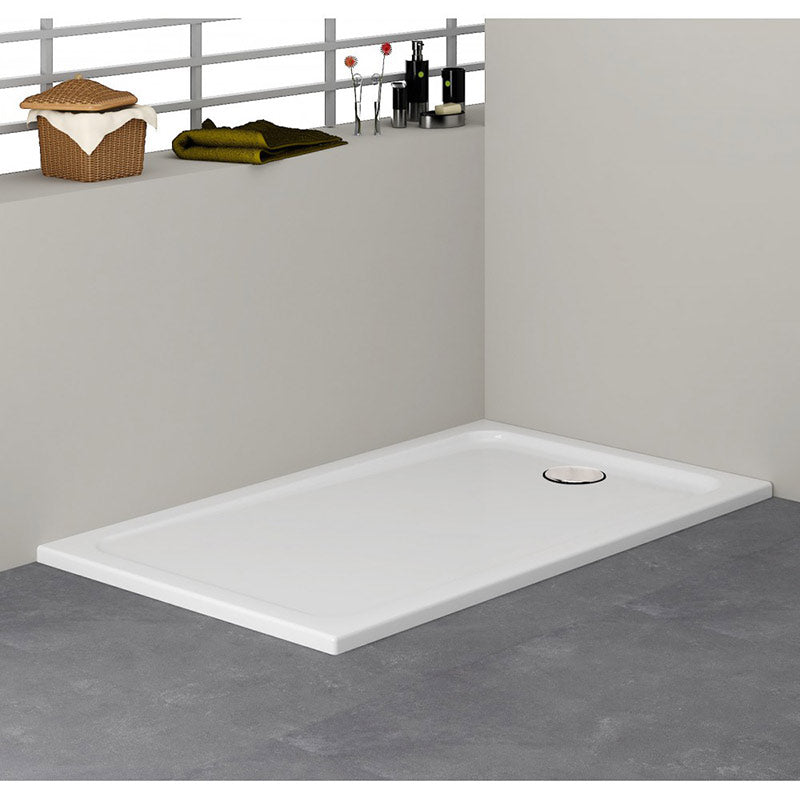 Tailored Bathrooms Gelcoat Stone Resin Rectangle Low Profile Shower Tray (8 sizes, White) - Brand New Bathrooms