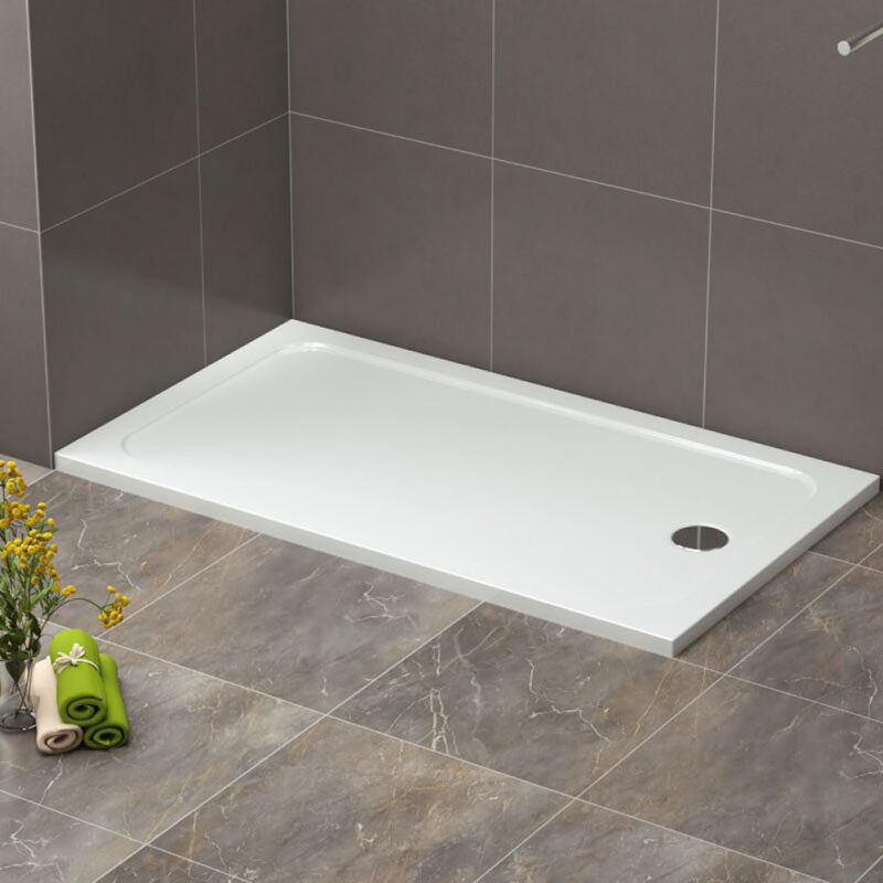 Tailored Bathrooms Gelcoat Stone Resin Rectangle Low Profile Shower Tray (8 sizes, White) - Brand New Bathrooms