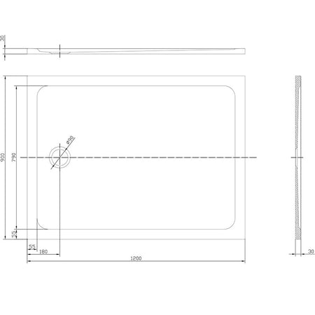 Tailored Bathrooms Gelcoat Stone Resin Rectangle Low Profile Shower Tray (8 sizes, White) - Brand New Bathrooms