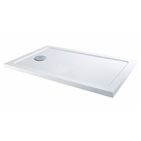 Tailored Bathrooms Gelcoat Stone Resin Rectangle Low Profile Shower Tray (8 sizes, White) - Brand New Bathrooms