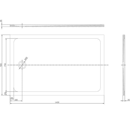 Tailored Bathrooms Gelcoat Stone Resin Rectangle Low Profile Shower Tray (8 sizes, White) - Brand New Bathrooms