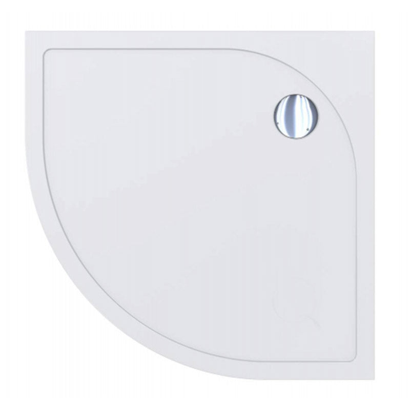 Tailored Bathrooms Gelcoat Stone Resin Quadrant Low Profile Shower Tray (2 sizes, white) - Brand New Bathrooms