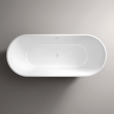 Tailored Bathrooms Amalfi Gloss White Freestanding Bath with White Waste (1 size, Gloss White) - Brand New Bathrooms