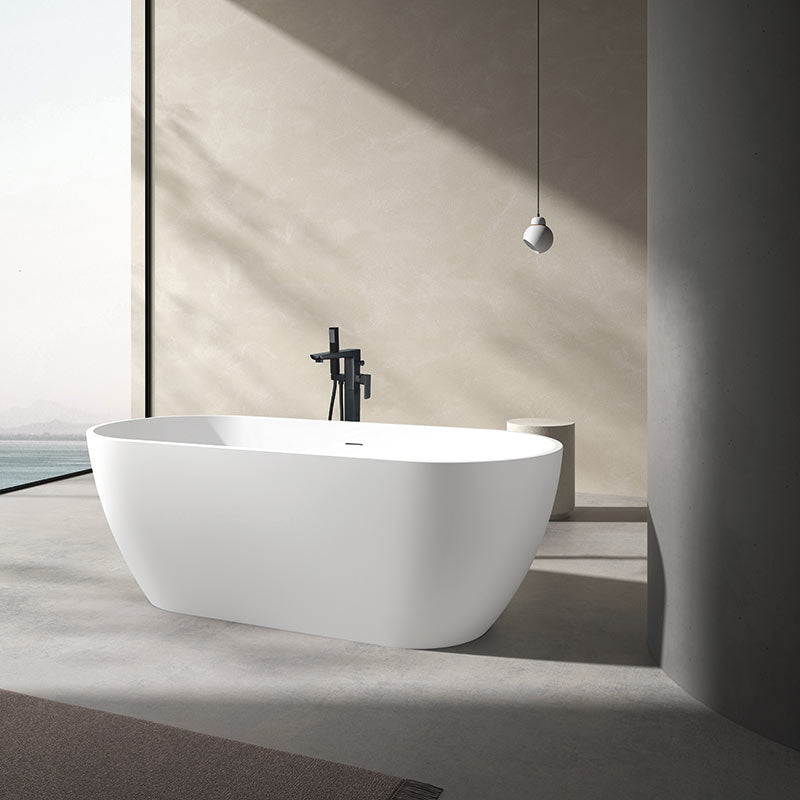 Tailored Bathrooms Amalfi Gloss White Freestanding Bath with White Waste (1 size, Gloss White) - Brand New Bathrooms
