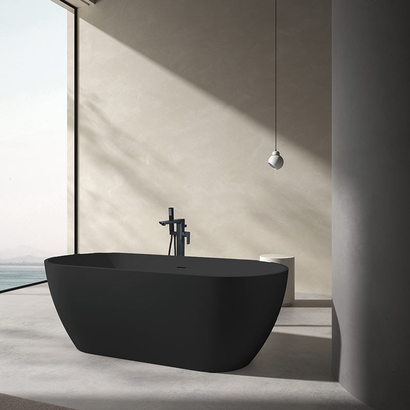 Tailored Bathrooms Nero Matt Black Freestanding Bathtub with Black Waste (1 size, Matt Black) - Brand New Bathrooms