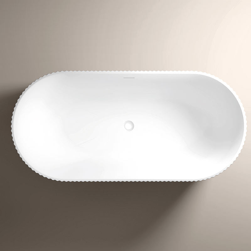 Tailored Bathrooms Flauto Matt White Freestanding Fluted Bathtub with White Waste (1 size, Matt White) - Brand New Bathrooms