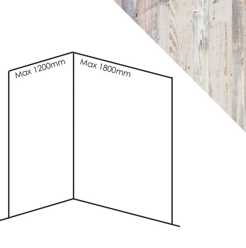 Bushboard Nuance Corner Pack B3 (for Shower Enclosures up to 1800mm) Chalky Limed Pine - Brand New Bathrooms