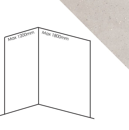 Bushboard Nuance Corner Pack B3 (for Shower Enclosures up to 1800mm) Doux Lime Quartz - Brand New Bathrooms