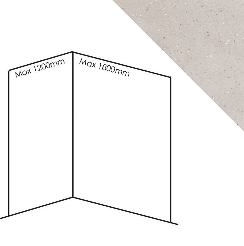Bushboard Nuance Corner Pack B3 (for Shower Enclosures up to 1800mm) Doux Lime Quartz - Brand New Bathrooms