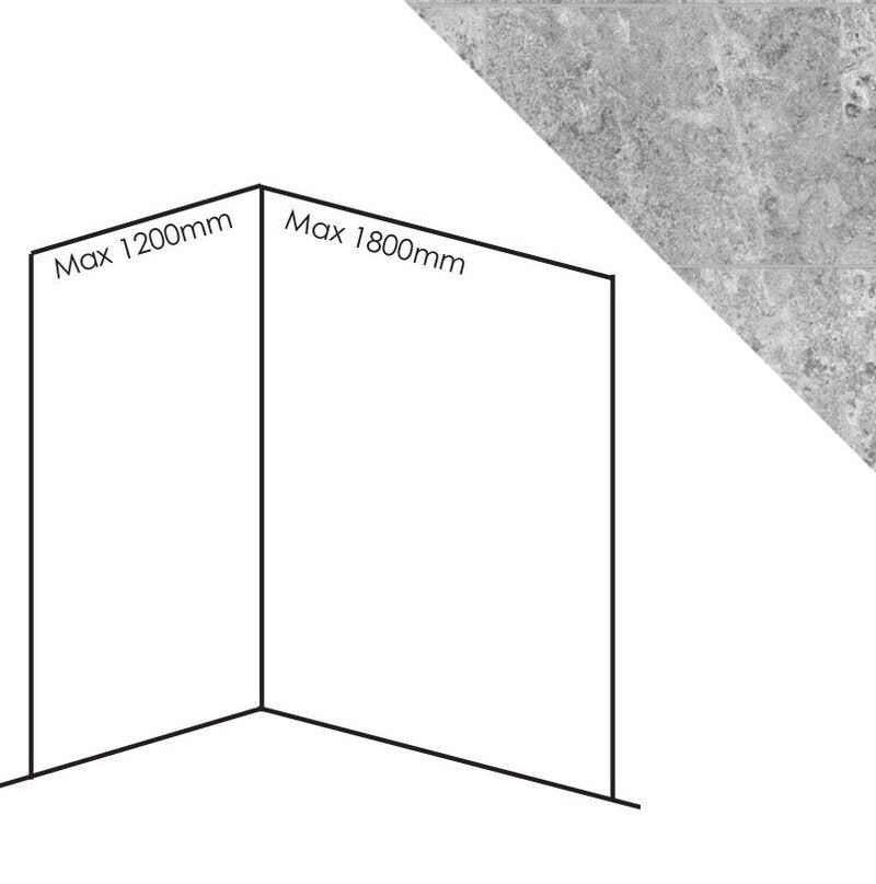 Bushboard Nuance Corner Pack B3 (for Shower Enclosures up to 1800mm)  Fossil Tile - Brand New Bathrooms