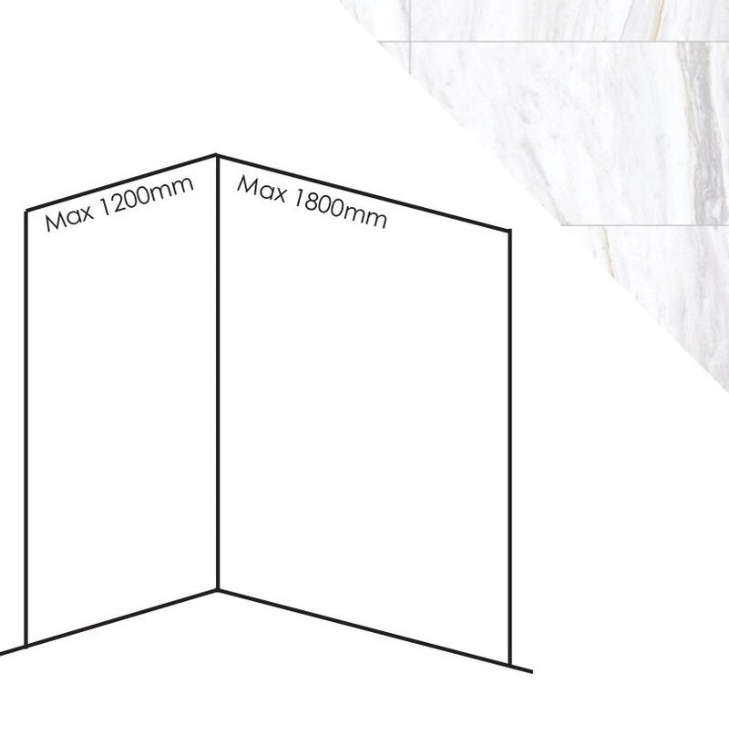 Bushboard Nuance Corner Pack B3 (for Shower Enclosures up to 1800mm) Satnas Marble Tile - Brand New Bathrooms
