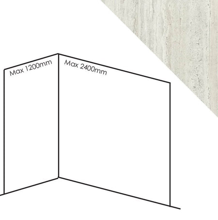 Bushboard Nuance Corner Pack C2 (for Shower Enclosures up to 2400mm) Platinum Travertine - Brand New Bathrooms